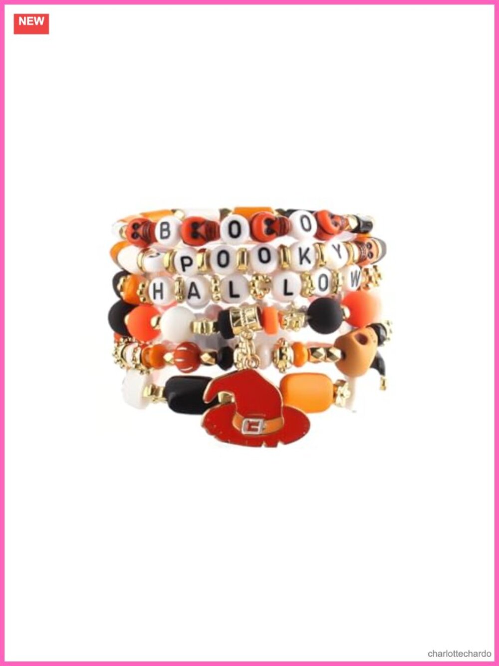 Halloween Beaded Stretch Bracelet Set Stackable Boho Beach